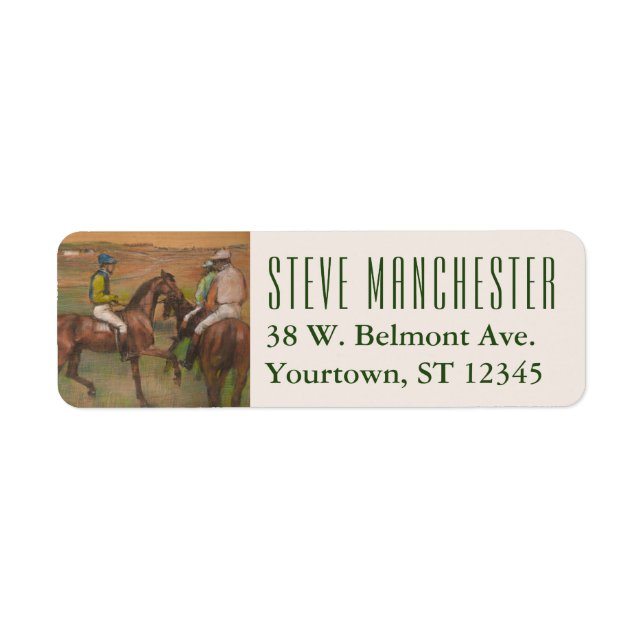 Etiqueta Race Horse & Jockey | Edgar Degas (Frente)