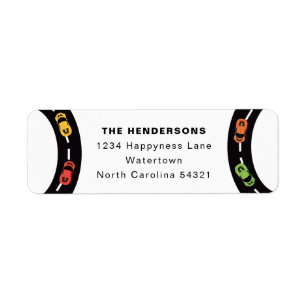 Etiqueta Race Track Boys 4º cumpleaños White