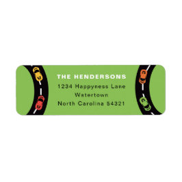 Etiqueta Race Track Boys 4Cumpleaños Green