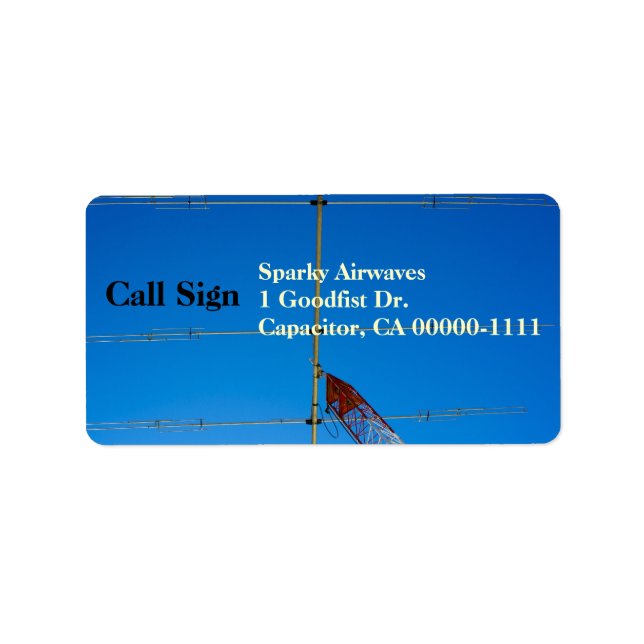 Etiqueta Radio amateur Beam Antena Large (Frente)