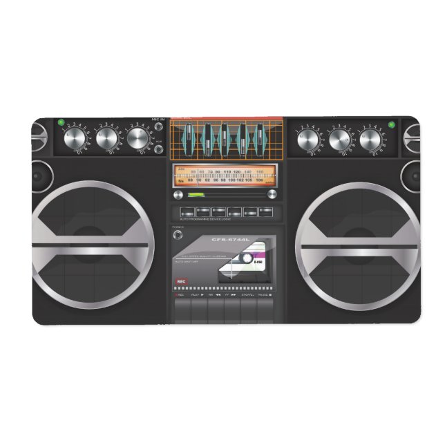 Etiqueta Radiograbadora Ghetto Blaster (Frente)