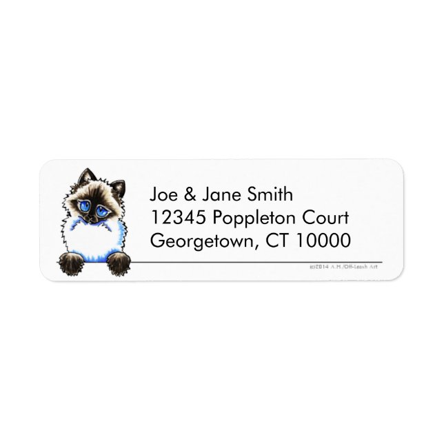 Etiqueta Ragdoll Ragamuffin Cat limpio y sencillo (Frente)