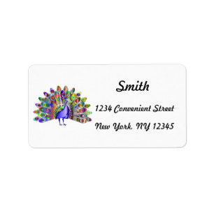 Etiqueta Rainbow Peacock Return Address Label