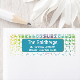 Etiqueta Rainbow Pixel Video Game Gamer Bar Mitzvah Direcci