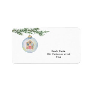 Etiqueta Rama de invierno con juguete