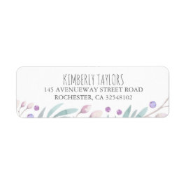 Etiqueta ramas acuarelas y bosques de bayas