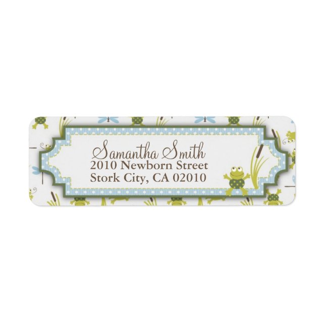 Etiqueta Rana de la cinta y libélula (Frente)