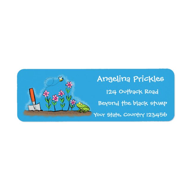 Etiqueta Rana y abeja en el ilustracion personalizado de ja (Frente)