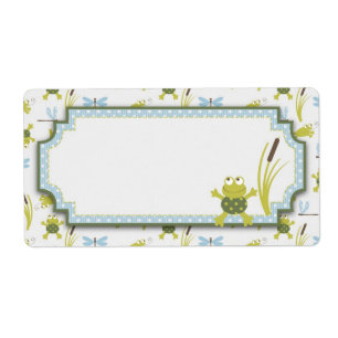 Etiqueta Rana y libélula Baby Shower