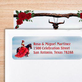 Etiqueta Ranch Masquerade Quinceañera Dirección de Retorno