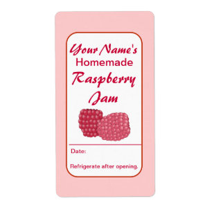 Etiqueta Raspberry Preserve Personalizado Jam Jar Labels