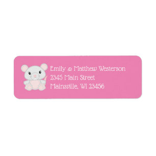 Etiqueta Ratón Baby Shower Pink