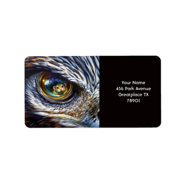 Etiqueta Ratón Fantasy Cute Eagle Eyes (Frente)