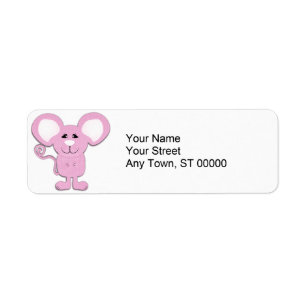 Etiqueta ratón polka puntiagudo