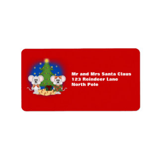 Etiqueta Ratones Navidades con Personalizable de texto