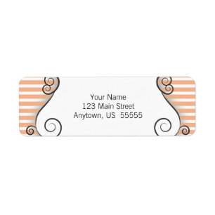 Etiqueta Rayas anaranjadas con remolinos del vintage