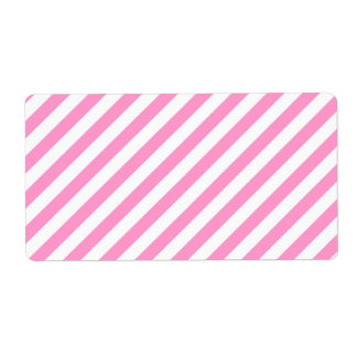 Etiqueta Rayas de caramelo rosa y blanco.