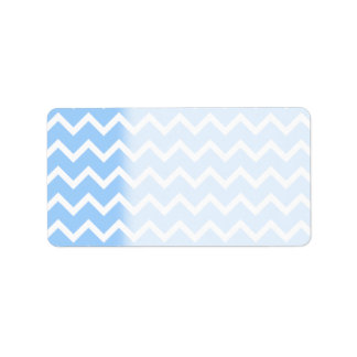 Etiqueta Rayas de zag azul pálido y Zig blanco.