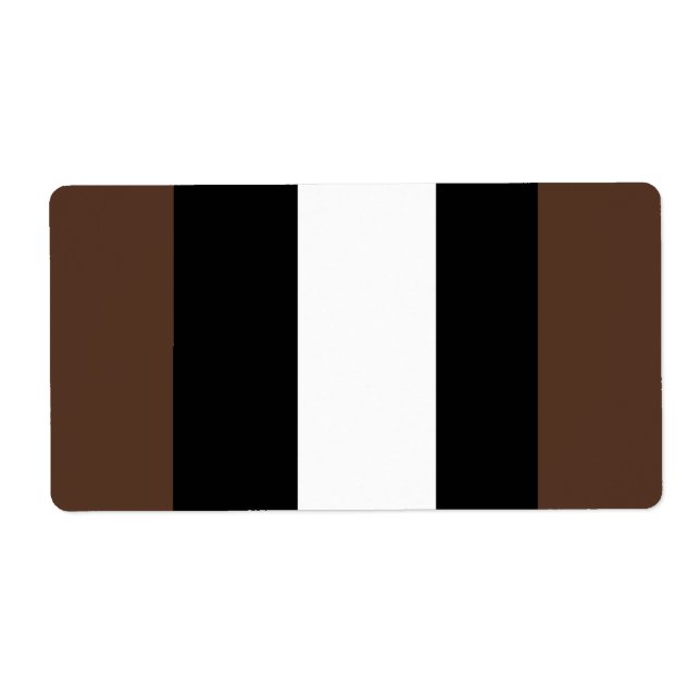 Etiqueta Rayas marrones, negras y blancas (Frente)