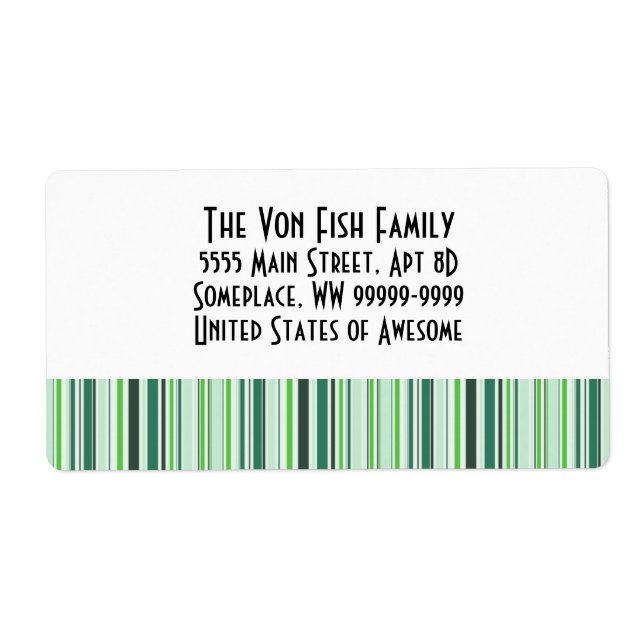 Etiqueta Rayas Verdes Geniales (Frente)