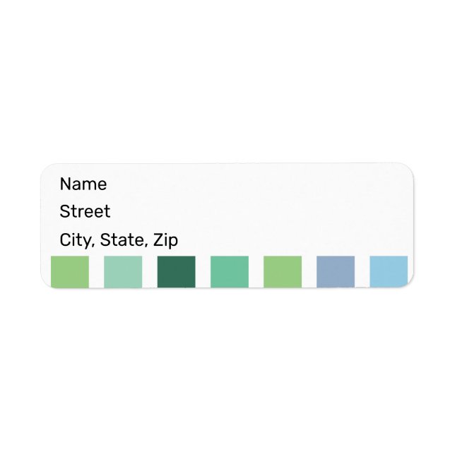 Etiqueta Rayas verdes y azules (Frente)