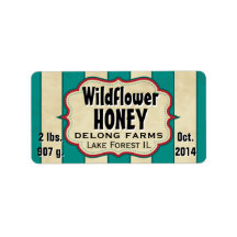 Rayas Vintage Flor silvestre Honey Jar - Horizonta