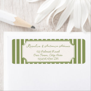Etiqueta Rayas vintage verde salvia boda personalizadas