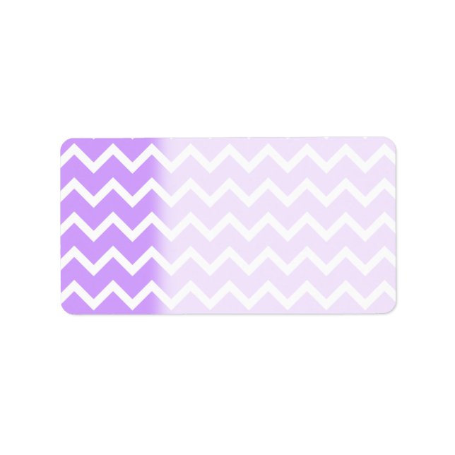 Etiqueta Rayas zigzag moradas y blancas. (Frente)
