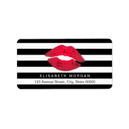 Etiqueta Rayos rojos franjas blancas negras