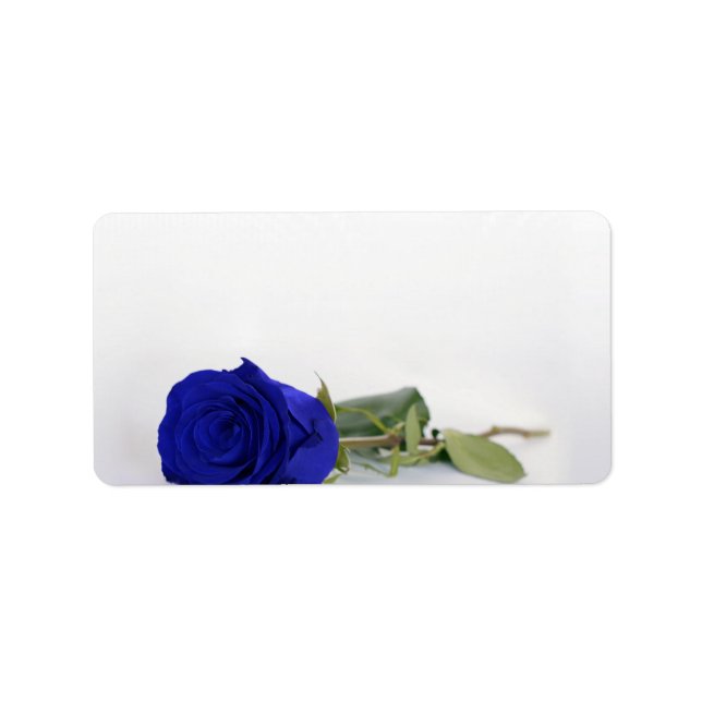 Etiqueta Real Rosa azul Boda en blanco Dirección de impresi (Frente)
