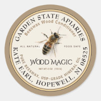 Etiqueta realista de acondicionador de madera de B