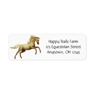 Etiqueta Rearing Palomino Horse Label