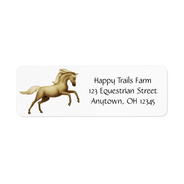 Etiqueta Rearing Palomino Horse Label (Frente)
