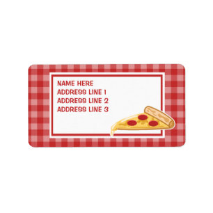 Etiqueta Rebanada de pizza de dibujos animados