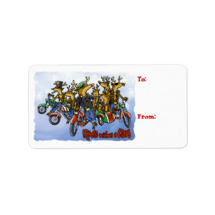 Etiqueta Rebeldes sin Personalizado de Fiesta de Renos