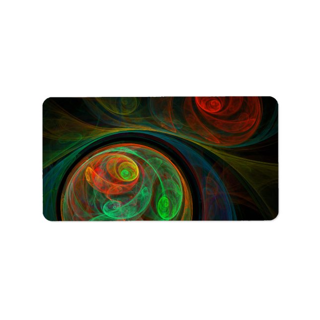 Etiqueta Reborn Green Abstract Art (Frente)