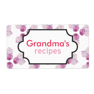 Etiqueta Receta de Flor Púrpura