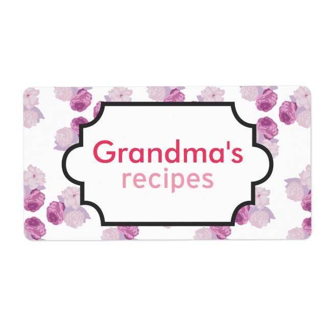 Etiqueta Receta de Flor Púrpura (Frente)