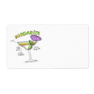 ETIQUETA RECETA DE MARGARITA COCTEL ARTE
