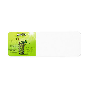 Etiqueta Receta de Mojito - Regalo de cóctel
