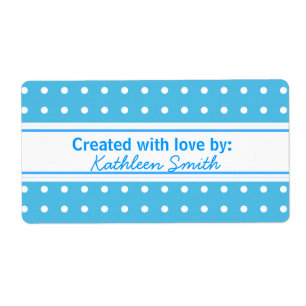Etiqueta Receta de puntos de polka azul/Goodies