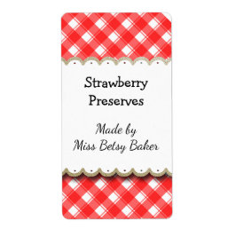 Etiqueta Receta roja personalizado de plástico blanco o eti