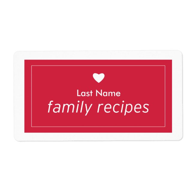 Etiqueta Recetas familiares (Frente)