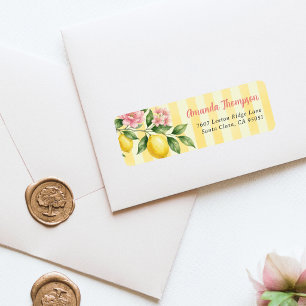 Etiqueta Recién Cumpleaños Uno Arco Rosa Amarillo Limón Pri