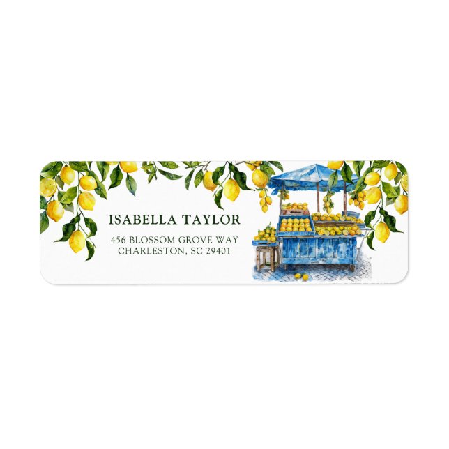 Etiqueta Recién Salido del Mercado Citrus Lemon Despedida d (Frente)