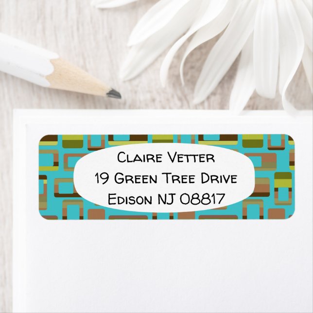 Etiqueta Rectángulos a rayas turquesas (In situ)