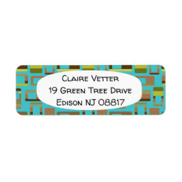 Etiqueta Rectángulos a rayas turquesas