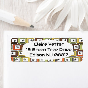 Etiqueta Rectángulos retro con estallidos estelares