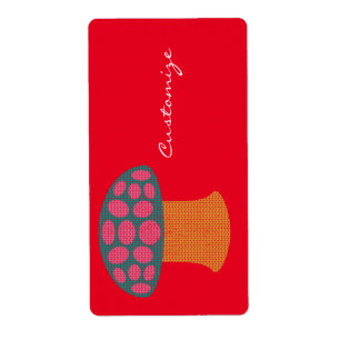 Etiqueta Red Amanita Mushrooms Thunder_Cove 