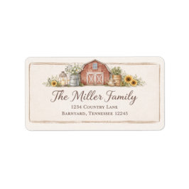 Etiqueta Red Barn Address Label